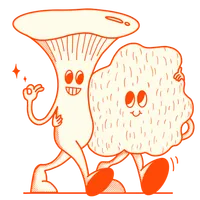 Shroom-Mates Logo mit Pilzen